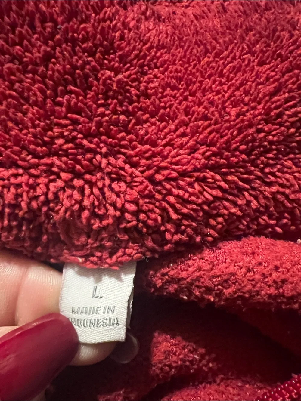 Long Plush Zip-Up Robe in Rich Wine